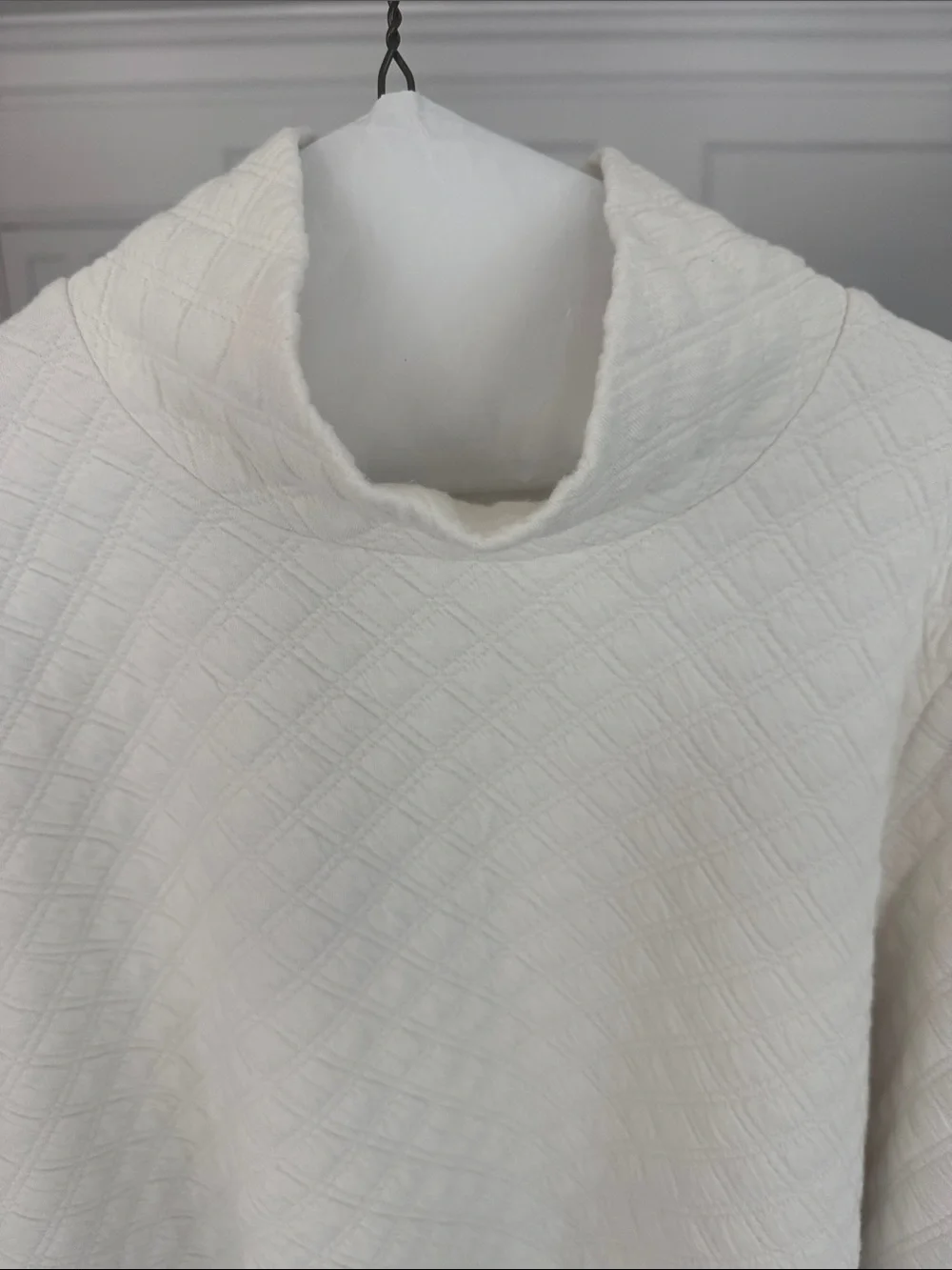 J. Crew Cream Quilted Turtleneck Sweater